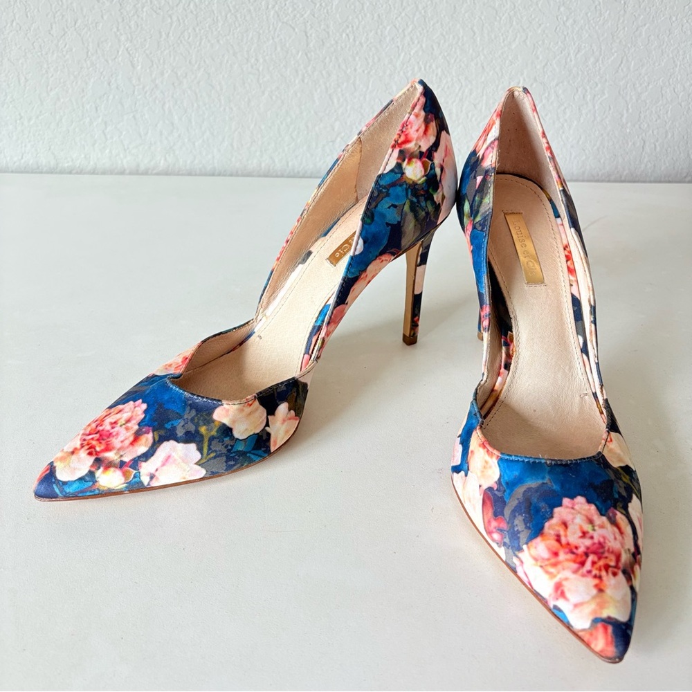 Louise et Cie Floral Textile Leather Lining Pumps High Heels Women’s Size 9 M